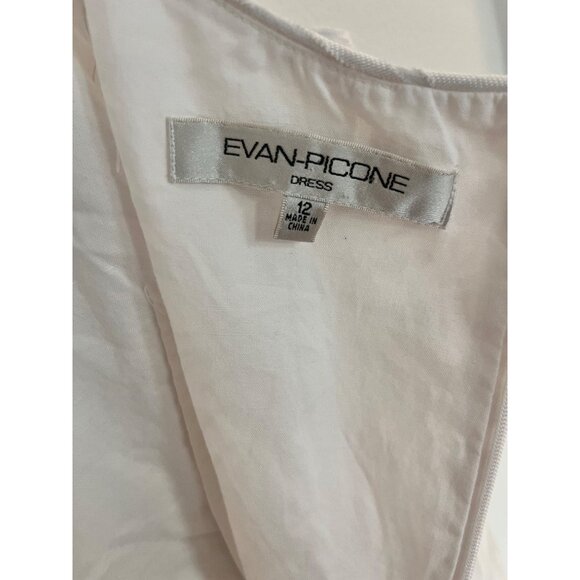 Evan Picone Sleeveless Floral Pattern White Dress Size 12 - Picture 6 of 8